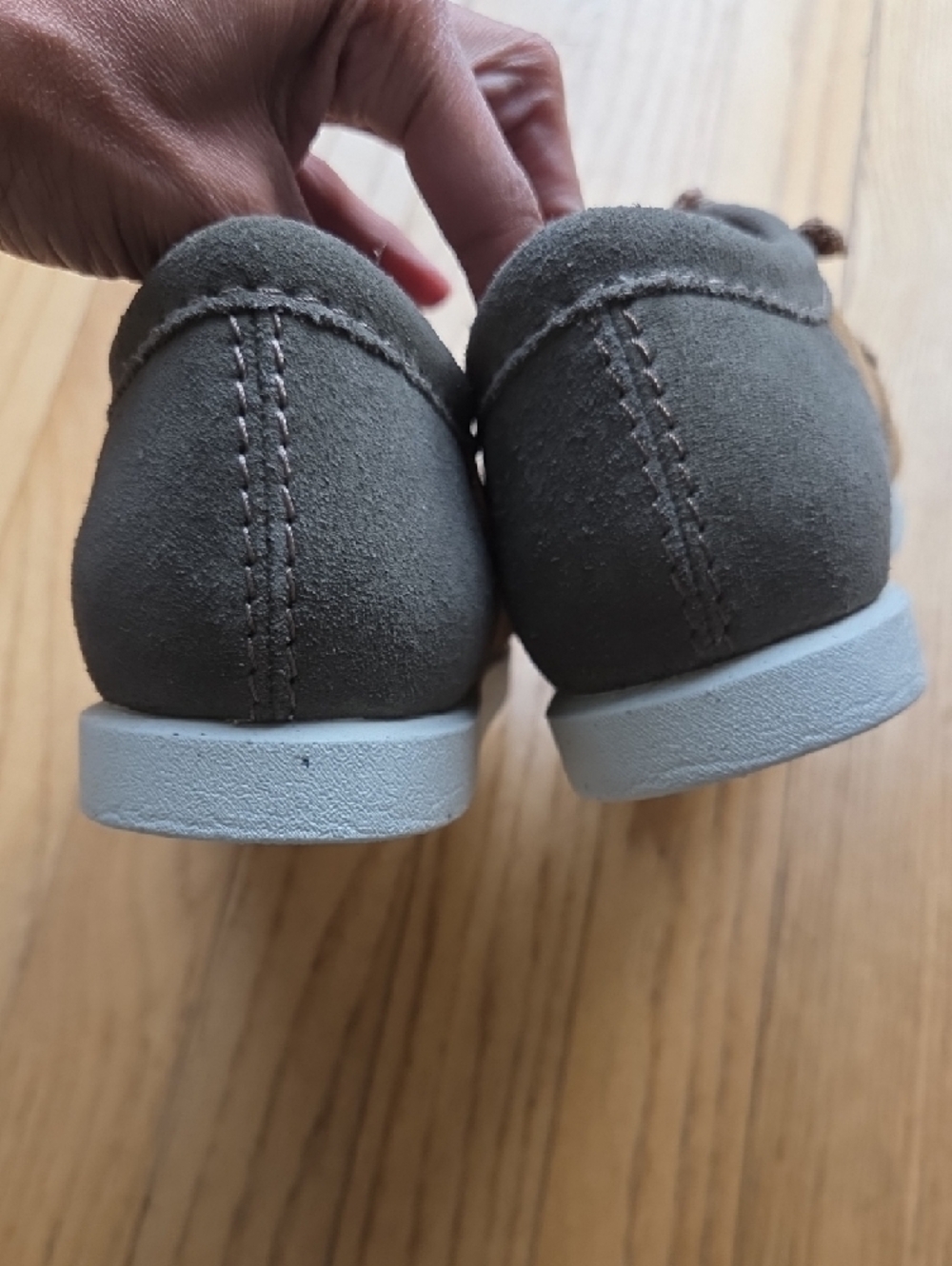 Clarks Collection Slip-On Moccasin in Taupe with Blue Insole - Picture 6 of 11